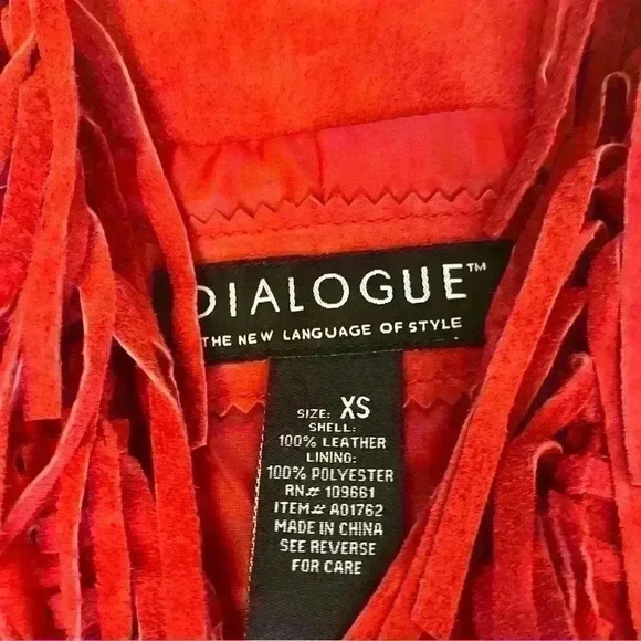 Dialogue Western Leather Suede Fringe Jacket - Picture 2 of 5